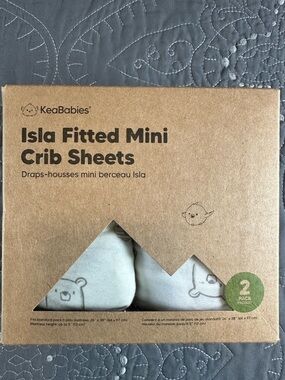Isla Fitted Mini Crib Sheets 2 Pack NWT